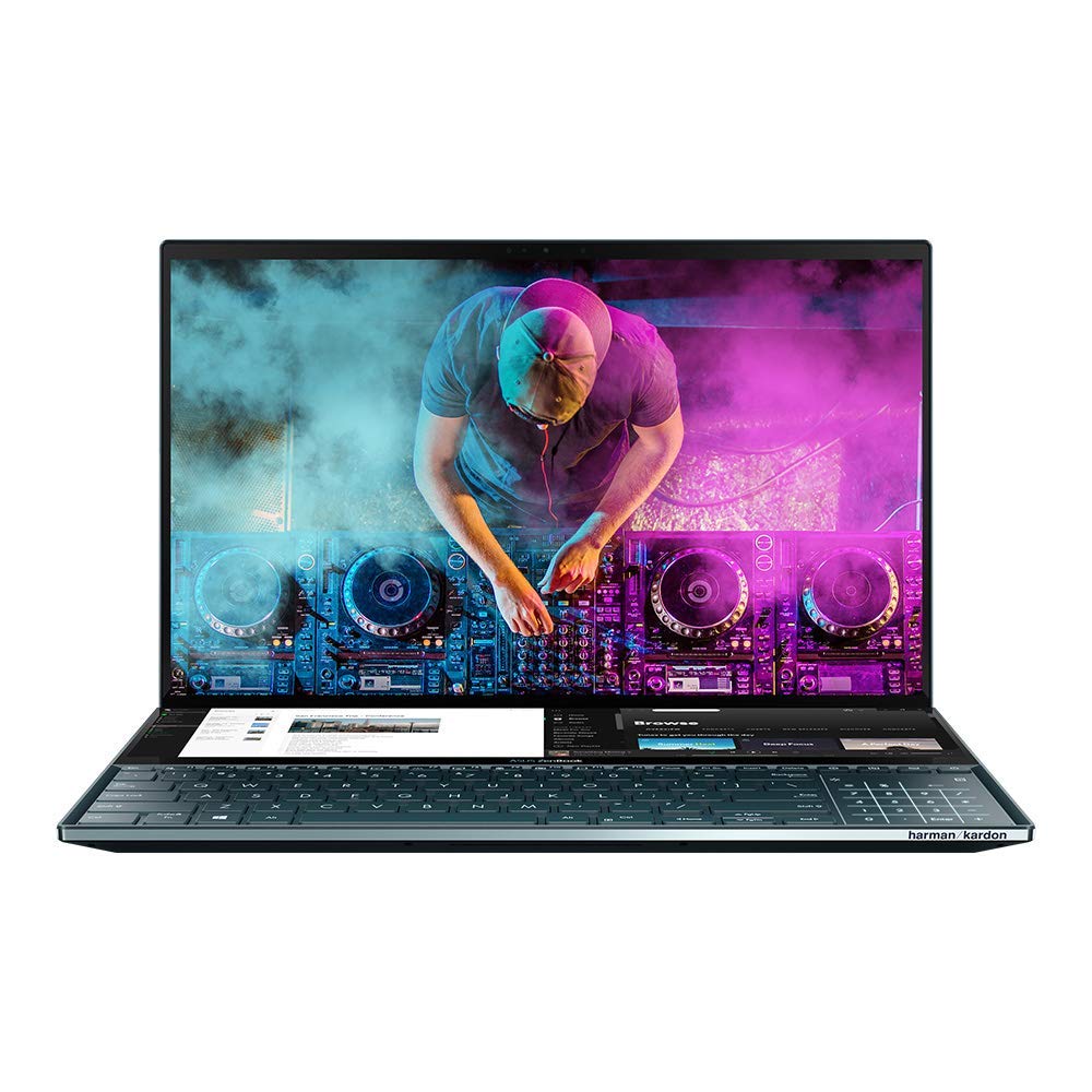 ASUS ZenBook Pro Duo UX581 Ultra HD 15.6 Inch 4K Dual-Touchscreen Laptop (Intel i9-9980HK Processor, NVIDIA RTX 2060 6 GB Graphics, 1 TB PCI-e SSD, 32 GB RAM, ScreenPad Plus, Windows 10)