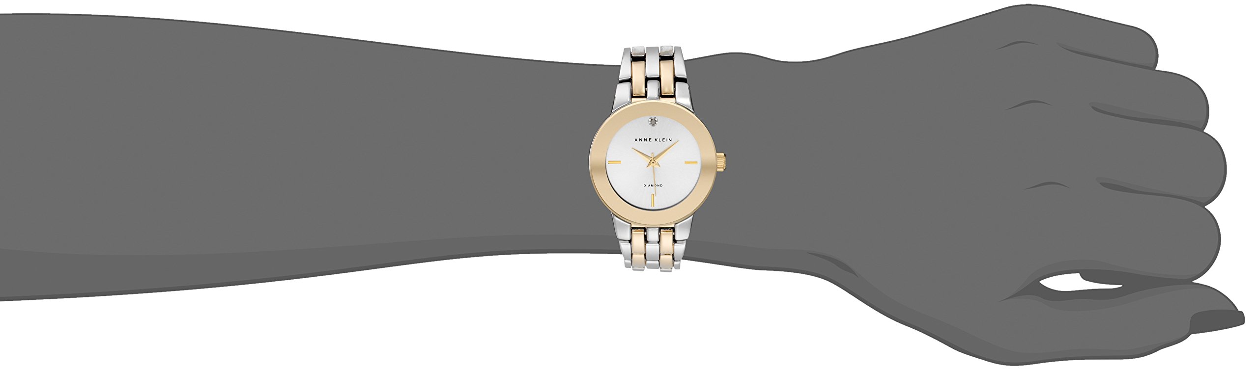 Anne Klein Women’s AK/1931SVTT Diamond-Accented Dial Two-Tone Bracelet Watch