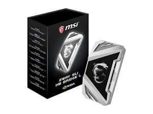 MSI 2WAY SLI HB Bridge L Silver Gaming 5K Video 80mm 2 Way SLI Bridge for GTX 1080 1070 Series Graphics Card Silver/Black