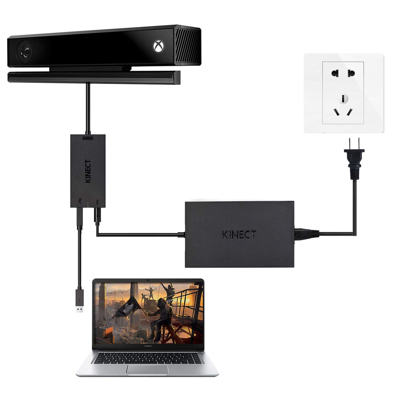 Xbox One Kinect Adapter, Windows 8 10 PC Adapter