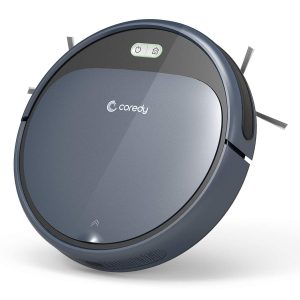 Coredy R300 Robot Vacuum Cleaner, 1400Pa Max Suction Power, Super Slim, Quiet, Automatic Self-Charging Robotic Cleaners, Cleans Hard Surface Floors and Carpets, Filter for Pet, Easy Schedule Cleaning