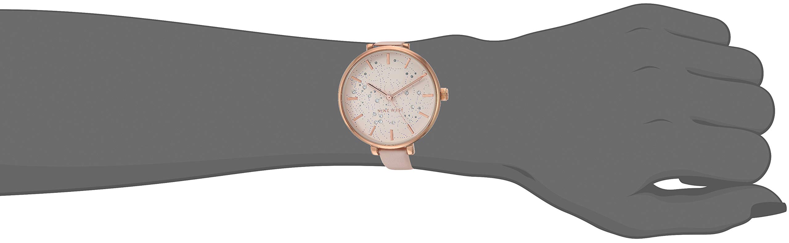 Nine West Women’s NW Crystal Accented Strap Watch