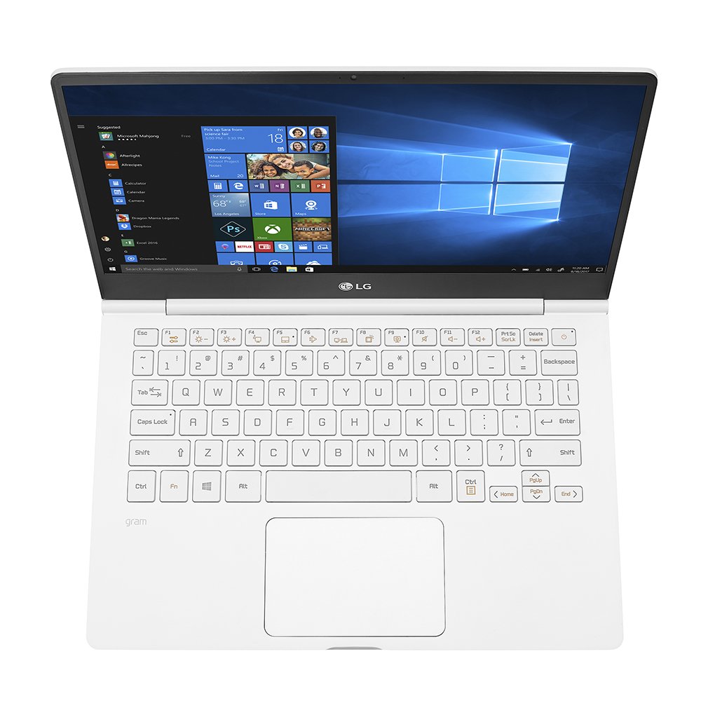 LG Gram Thin and Light Laptop – 13.3″ Full HD IPS Display, Intel Core i5 (8th Gen), 8GB RAM, 256GB SSD, Back-lit Keyboard – White – (Model: 13Z980-U.AAW5U1)