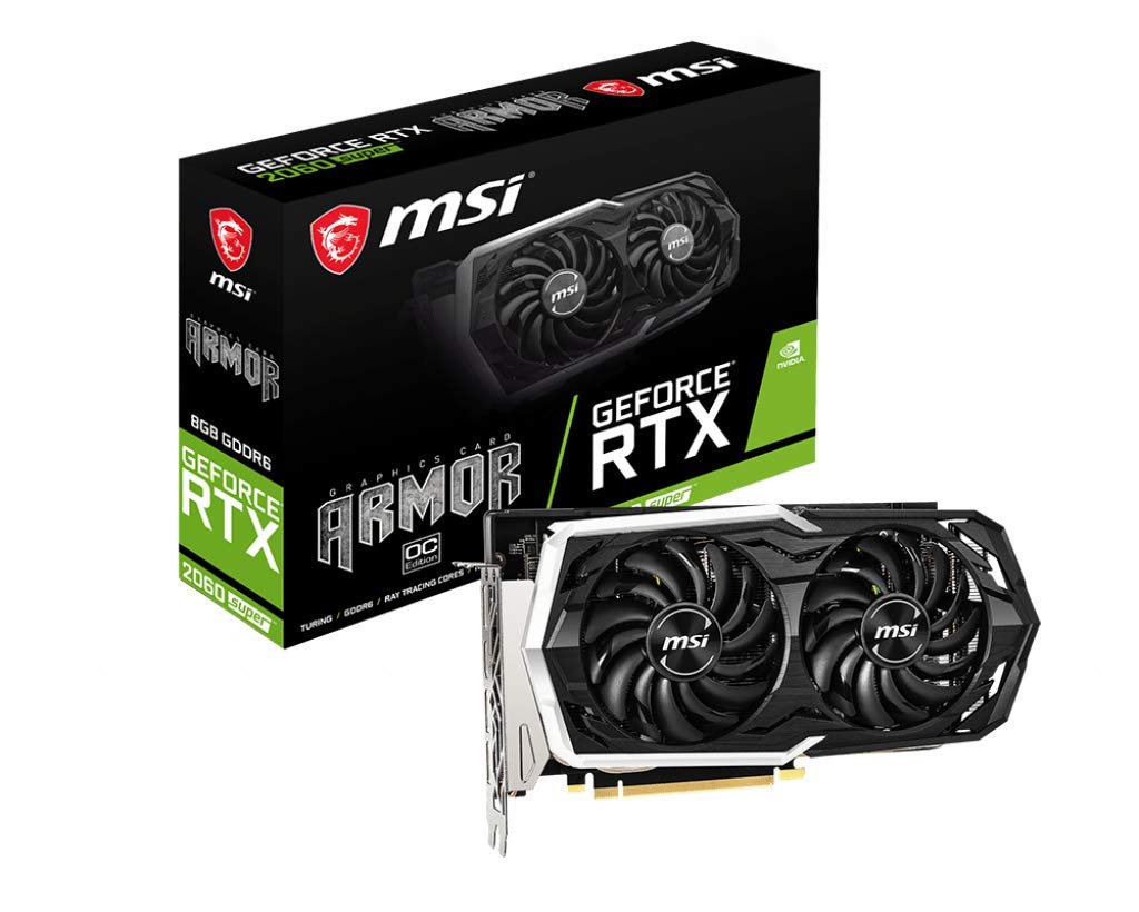 MSI Gaming GeForce RTX 2060 Super 8GB GDRR6 256-bit HDMI/DP G-SYNC Turing Architecture Overclocked Graphics Card (RTX 2060 Super Armor OC)