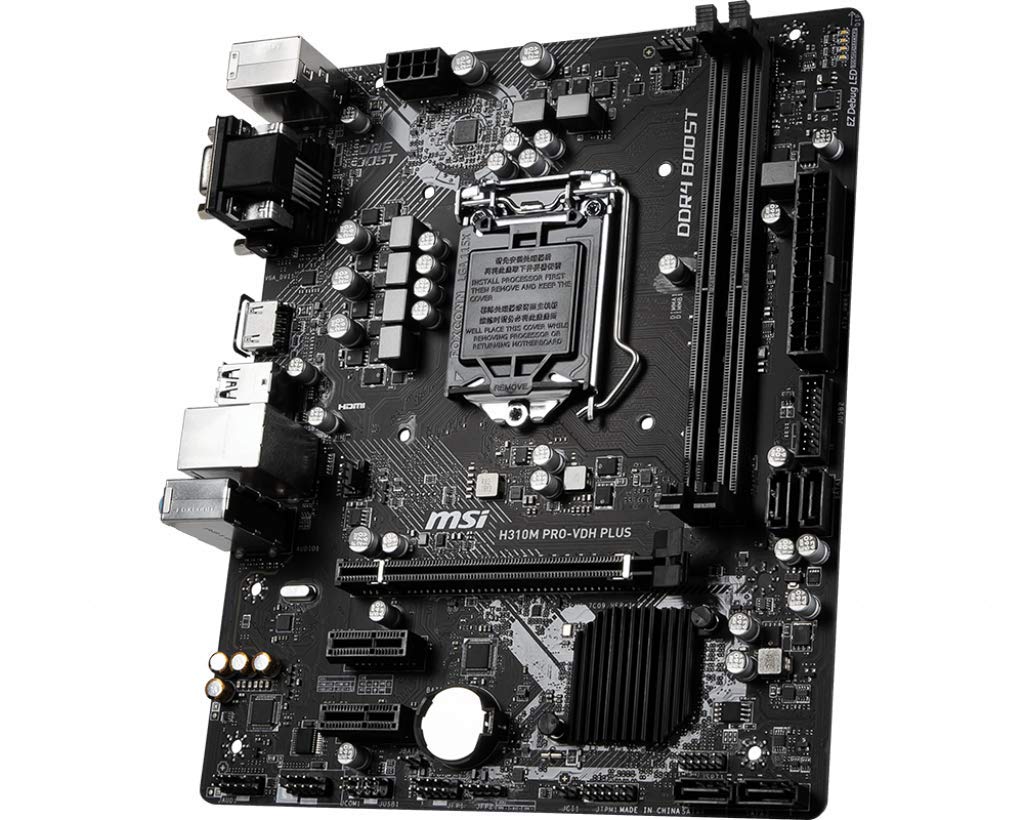 MSI ProSeries Intel Coffee Lake H310 LGA 1151 DDR4 D-Sub DVI HDMI Onboard Graphics Micro ATX Motherboard (H310M PRO-VDH Plus)