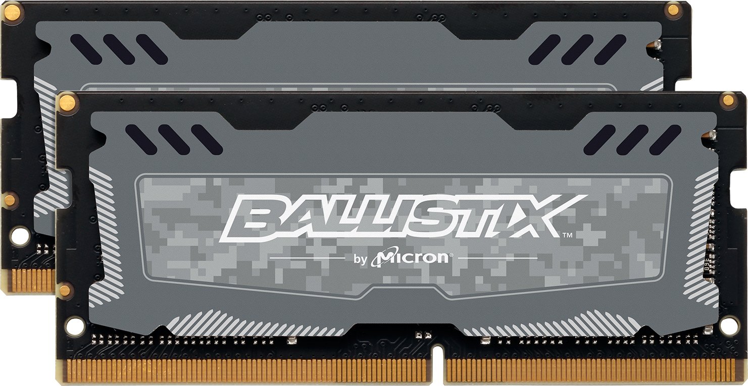 Crucial Ballistix Sport LT 2666 MHz DDR4 DRAM Laptop Gaming Memory Kit 32GB (16GBx2) CL16 BLS2K16G4S26BFSD (Gray)
