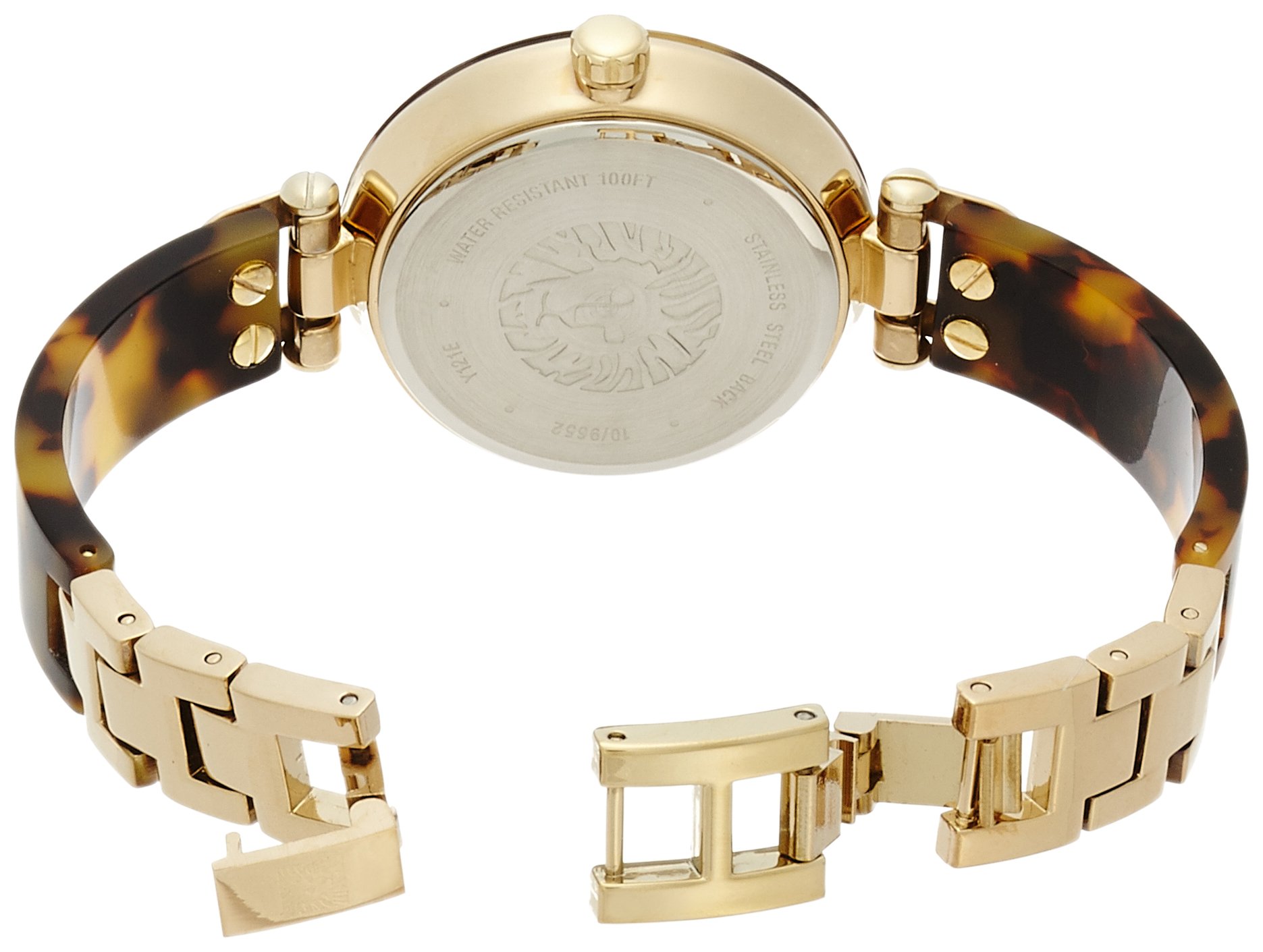 Anne Klein Women’s 10/9652CHTO Gold-Tone Tortoise Resin Bracelet Watch