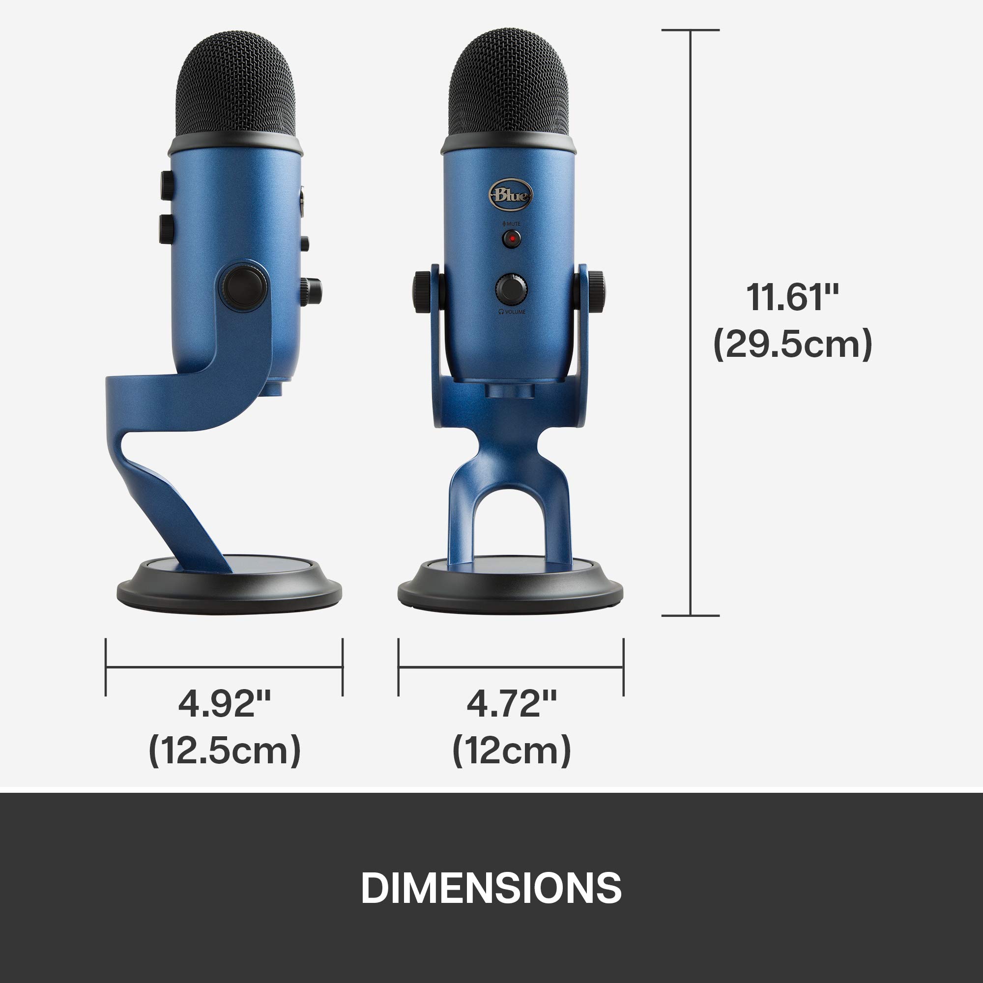 BLUE Yeti USB Microphone, Midnight, Mic Only (988-000101)