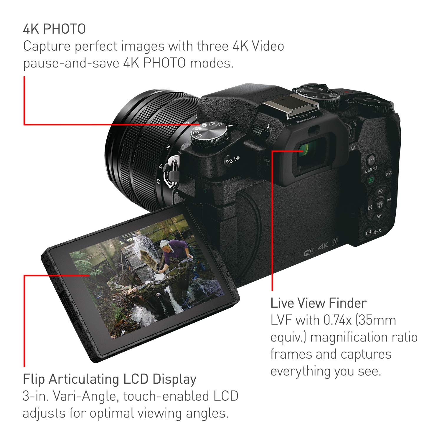 PANASONIC LUMIX G85 4K Digital Camera, 12-60mm Power O.I.S. Lens, 16 Megapixel Mirrorless Camera, 5 Axis In-Body Dual Image Stabilization, 3-Inch Tilt and Touch LCD, DMC-G85MK (Black)