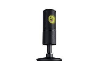 Razer Seiren Emote Streaming Microphone: 8-bit Emoticon LED Display – Stream Reactive Emoticons – Hypercardioid Condenser Mic – Built-in Shock Mount – Height & Angle Adjustable Stand – Matte Black