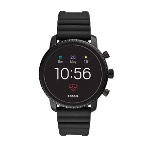 Fossil Men’s Gen 4 Explorist HR Silicone Touchscreen Smartwatch – Black (Model: FTW4018)