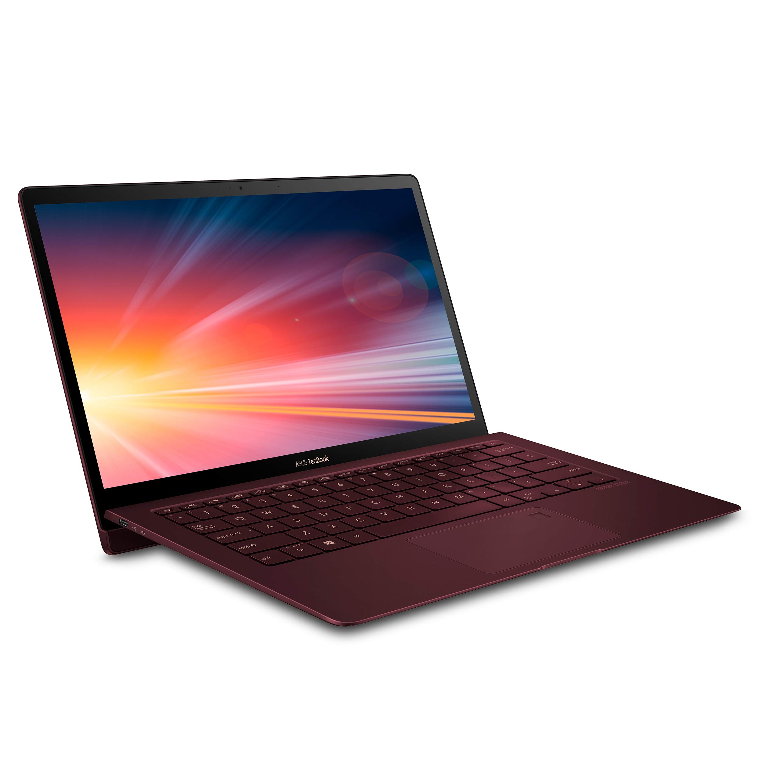 ASUS ZenBook S Ultra-thin and light 13.3-inch Full HD Laptop, Intel Core i7-8550U, 8GB RAM, 256GB M.2 SSD, Windows 10 Pro, Thunderbolt, Burgundy Red