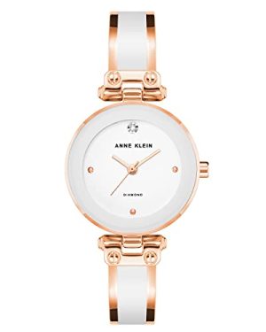 Anne Klein Women’s Diamond-Accented Bangle Watch