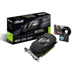 ASUS Geforce GTX 1050 Ti 4GB Phoenix Fan Edition DVI-D HDMI DP 1.4 Gaming Graphics Card (PH-GTX1050TI-4G) Graphic Cards