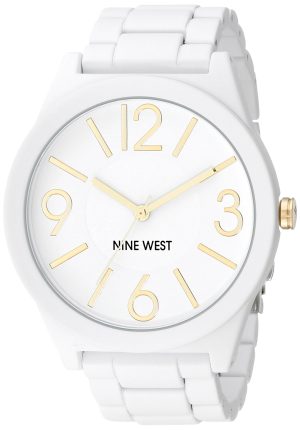 Nine West White Textured Bracelet Watch