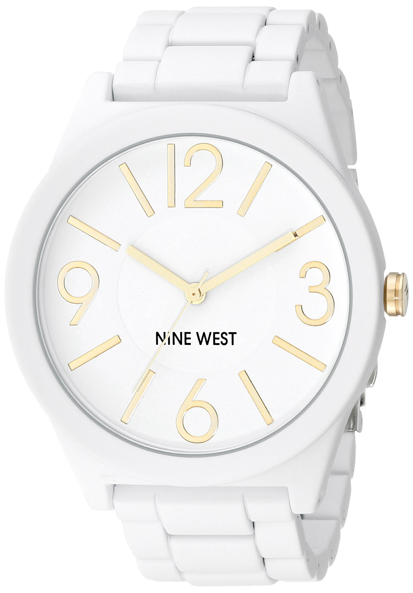 Nine West White Textured Bracelet Watch