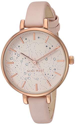 Nine West Women’s NW Crystal Accented Strap Watch