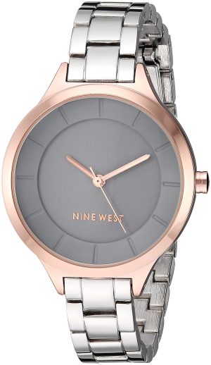Nine West Women’s NW/2225 Rose Gold-Tone Accented Bracelet Watch