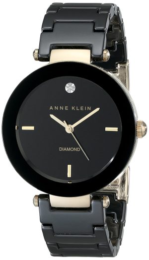 Anne Klein Women’s Genuine Diamond-Accented Ceramic Bracelet Watch