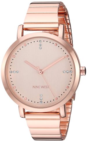 Nine West Women’s Crystal Accented Bracelet Watch