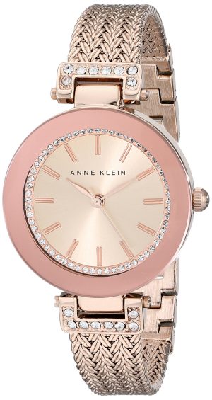 Anne Klein Women’s Swarovski Crystal Accented Mesh Bracelet Watch