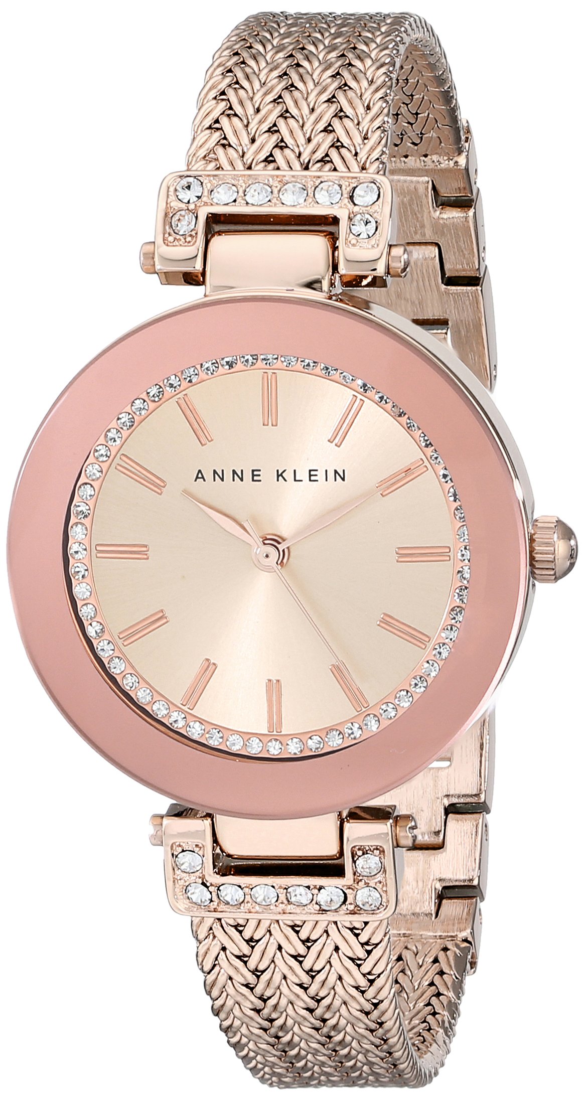 Anne Klein Women’s Swarovski Crystal Accented Mesh Bracelet Watch