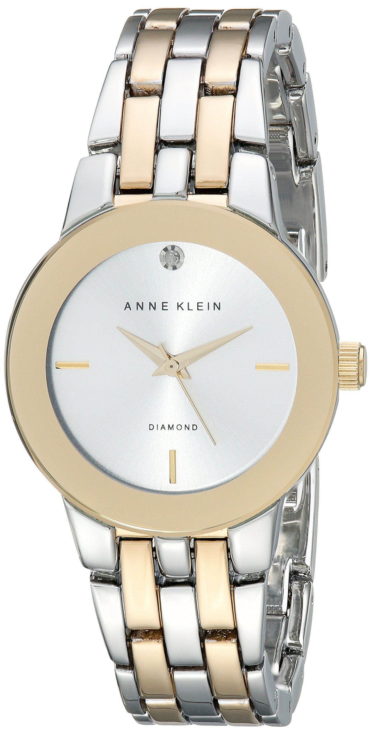 Anne Klein Women’s AK/1931SVTT Diamond-Accented Dial Two-Tone Bracelet Watch