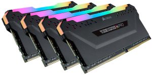 Corsair CMW64GX4M4C3200C16 Vengeance RGB PRO 64GB (4x16GB) DDR4 3200 (PC4-25600) C16 Desktop Memory Black