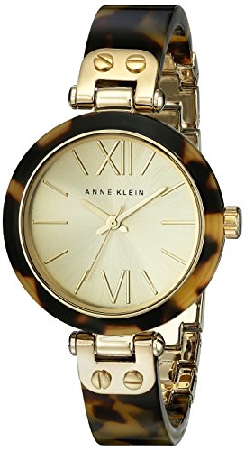 Anne Klein Women’s 10/9652CHTO Gold-Tone Tortoise Resin Bracelet Watch