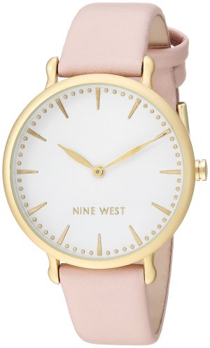 Nine West Women’s NW/2110WTPK Gold-Tone and Light Pink Strap Watch