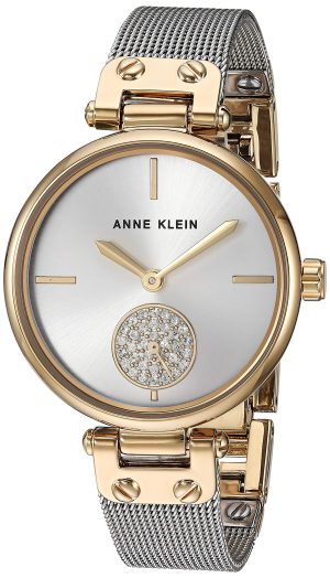 Anne Klein Women’s Swarovski Crystal Accented Mesh Bracelet Watch