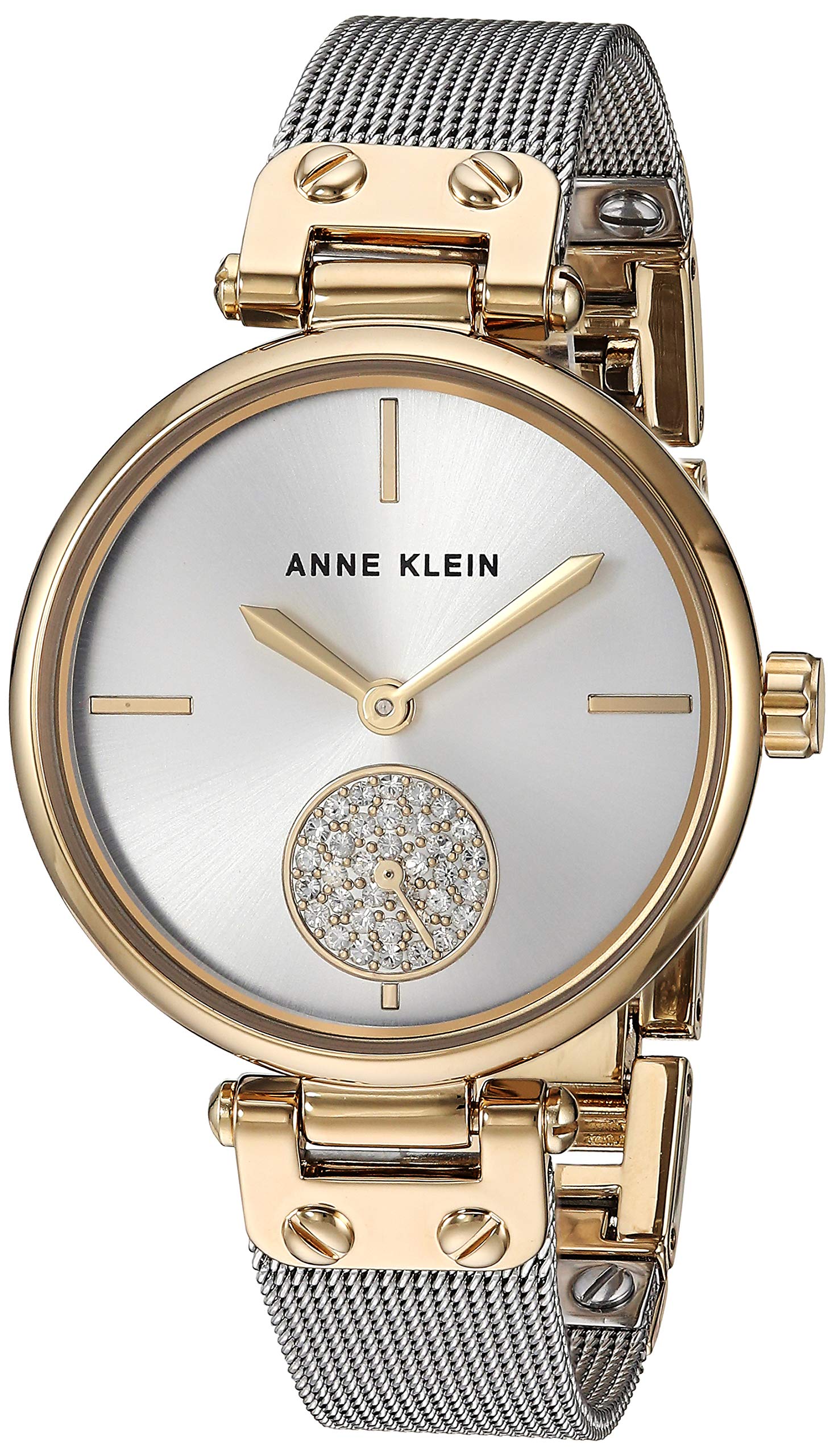 Anne Klein Women’s Swarovski Crystal Accented Mesh Bracelet Watch