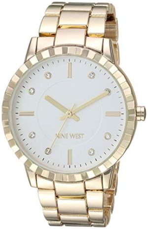 Nine West Women’s Crystal Accented Bracelet Watch