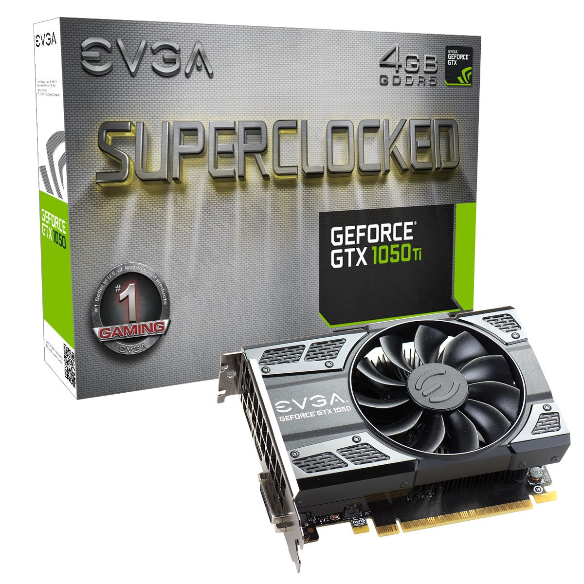 EVGA GeForce GTX 1050 Ti SC Gaming, 4GB GDDR5, DX12 OSD Support (PXOC) Graphics Card 04G-P4-6253-KR