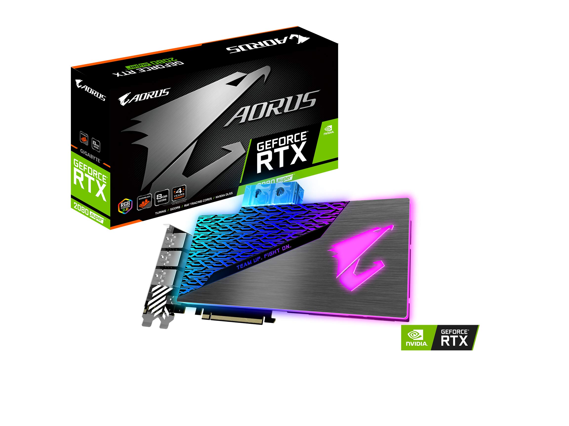 Gigabyte AORUS GeForce RTX 2080 Super Waterforce WB 8G Graphics Card, Pre-Installed Waterblock, 8GB 256-Bit GDDR6, Gv-N208SAORUS WB-8GC Video Card