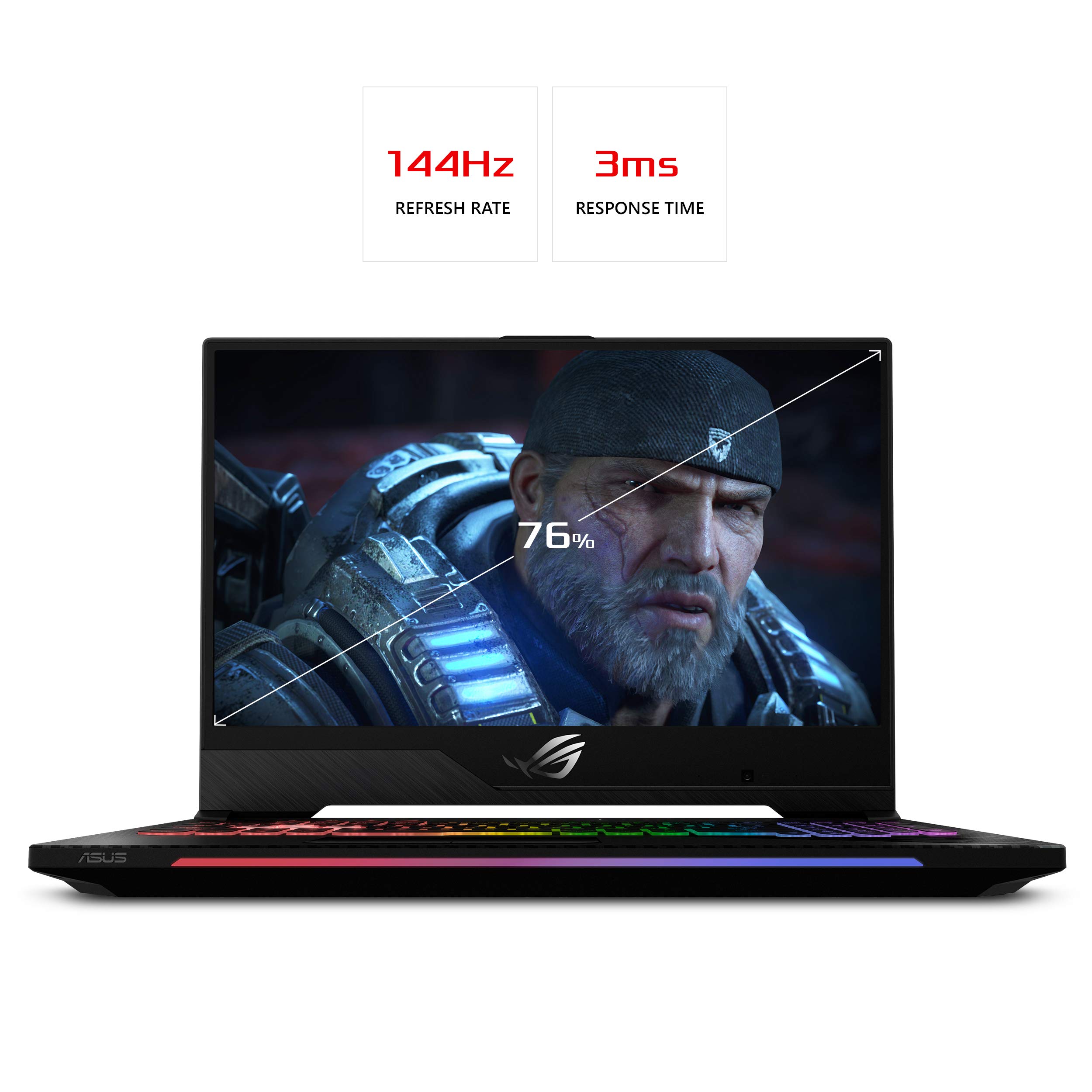 Asus ROG Strix Scar II Gaming Laptop, 15.6” 144Hz IPS Type Full HD, NVIDIA GeForce RTX 2070, Intel Core i7-8750H, 16GB DDR4, 512GB PCIe Nvme SSD, RGB KB, Windows 10