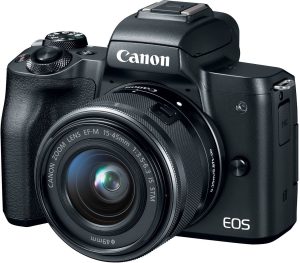 Canon EOS M50 Mirrorless Camera Kit w/EF-M15-45mm and 4K Video – Black