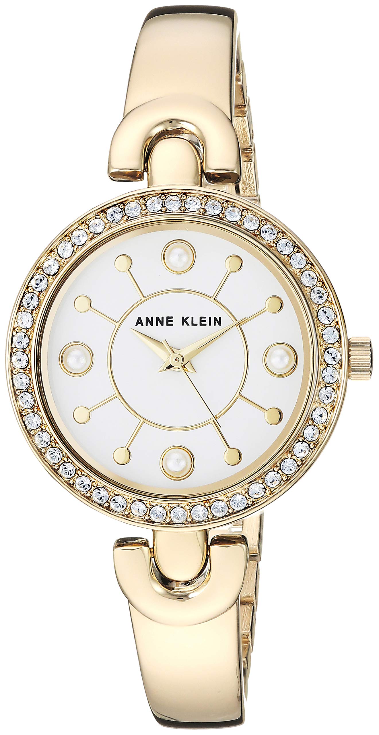 Anne Klein Women’s Swarovski Crystal Accented Watch and Bangle Set, AK/3288