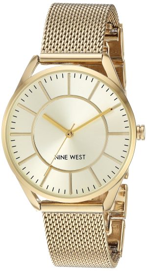 Nine West Women’s NW/1922 Mesh Bracelet Watch