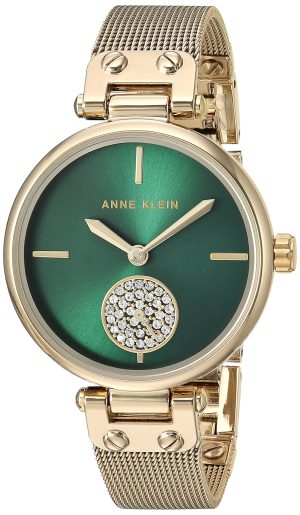 Anne Klein Women’s Swarovski Crystal Accented Mesh Bracelet Watch