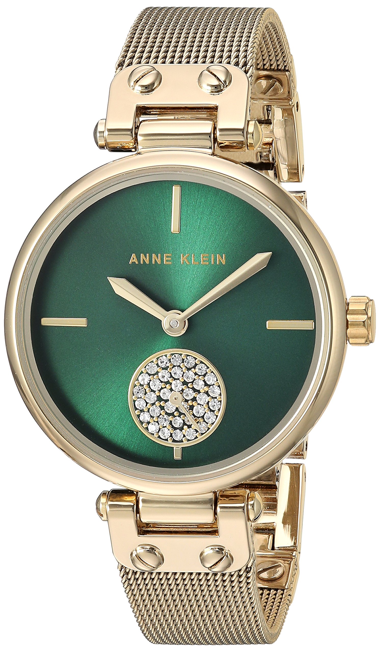 Anne Klein Women’s Swarovski Crystal Accented Mesh Bracelet Watch