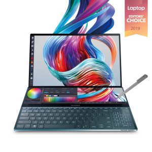 Asus ZenBook Pro Duo 15.6” 4K UHD NanoEdge Bezel Touch, Intel Core i7-9750H, 16GB RAM, 1TB PCIe SSD, GeForce RTX 2060 – UX581GV-XB74T, Celestial Blue