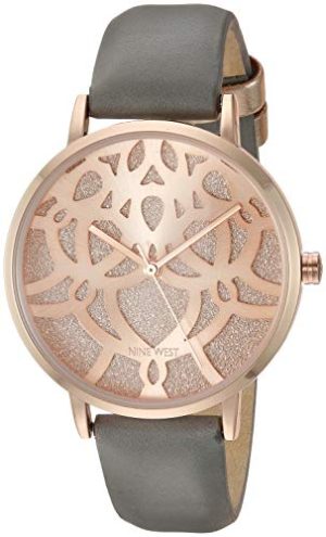 Nine West Women’s Rose Gold-Tone Accented Strap Watch