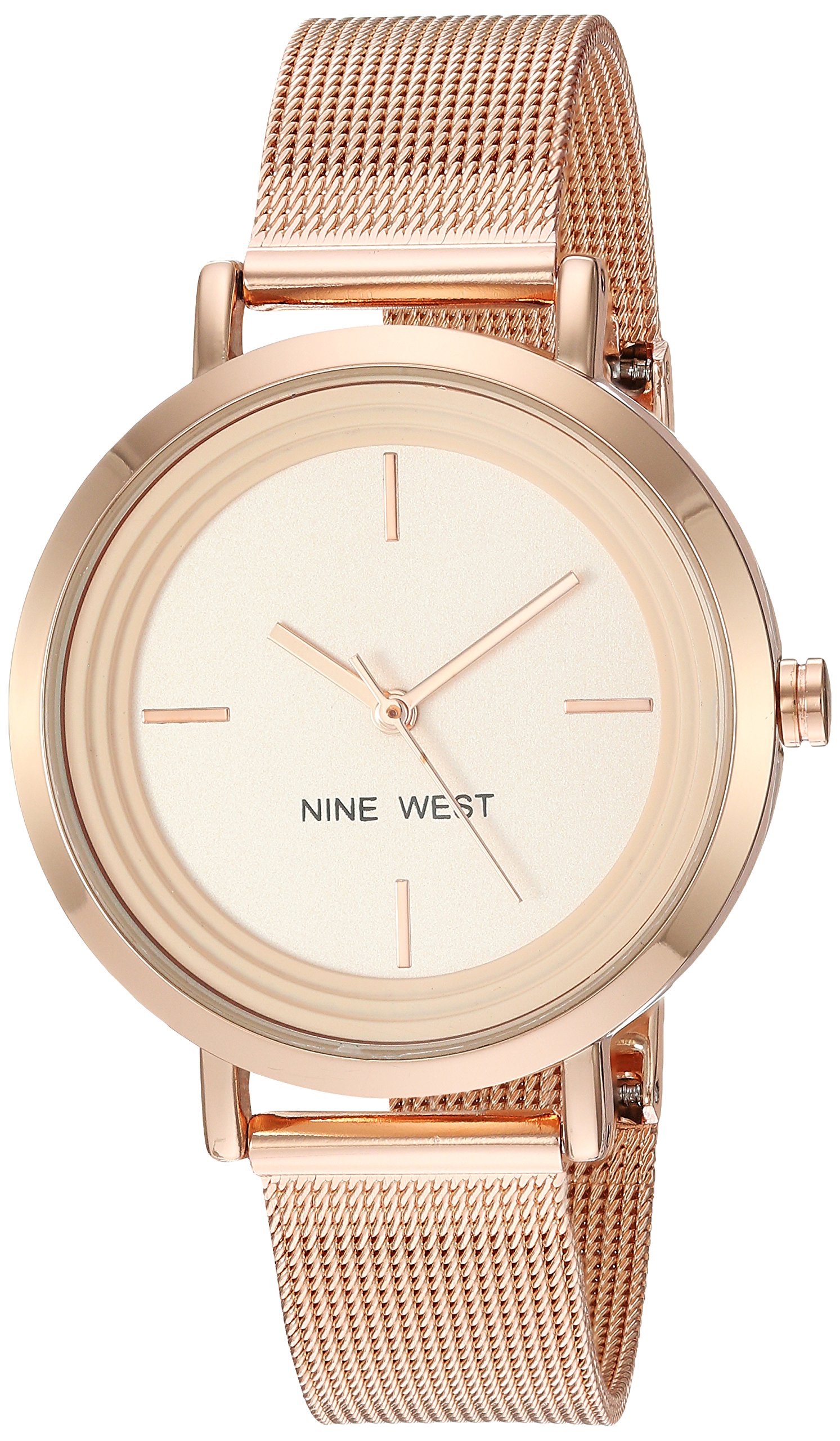 Nine West Women’s Gold-Tone Mesh Bracelet Watch