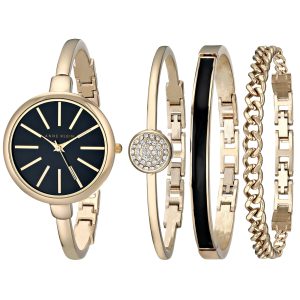 Anne Klein Women’s Bangle Watch and Swarovski Crystal Bracelet Set, AK/1470