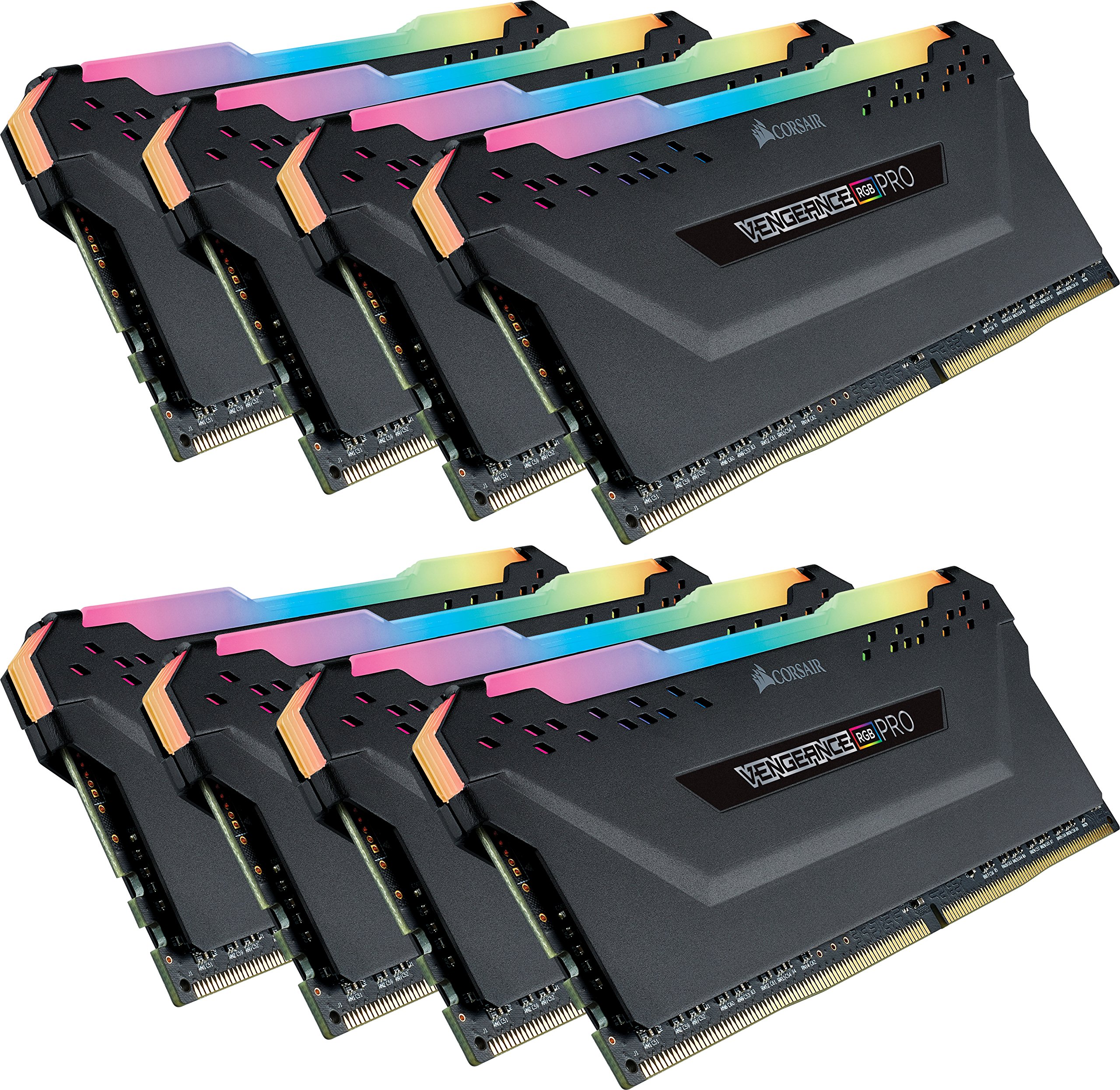 CORSAIR VENGEANCE RGB PRO 64GB (8x8GB) DDR4 3200MHz C16 LED Desktop Memory – Black
