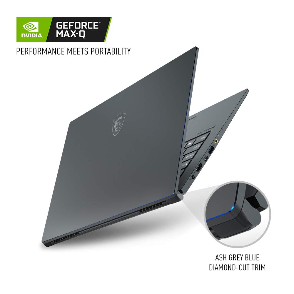 MSI PS63 Modern-091 15.6″ Ultra Portable Creative Laptop, Intel Core i7-8565U, GTX 1050Ti, 16GB, 1TB SSD, Win10P, White Backlit KB, Silky Glass Touchpad + Fingerprint Reader, Grey w/ Blue Diamond Cut