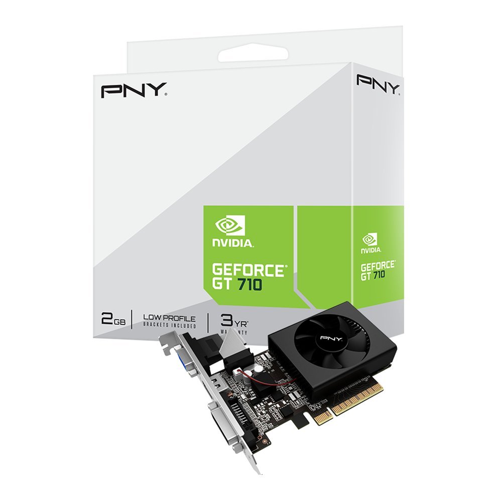 PNY NVIDIA GeForce GT 710 2GB DDR3 VGA/DVI/HDMI Low Profile PCI-Express Video Card.