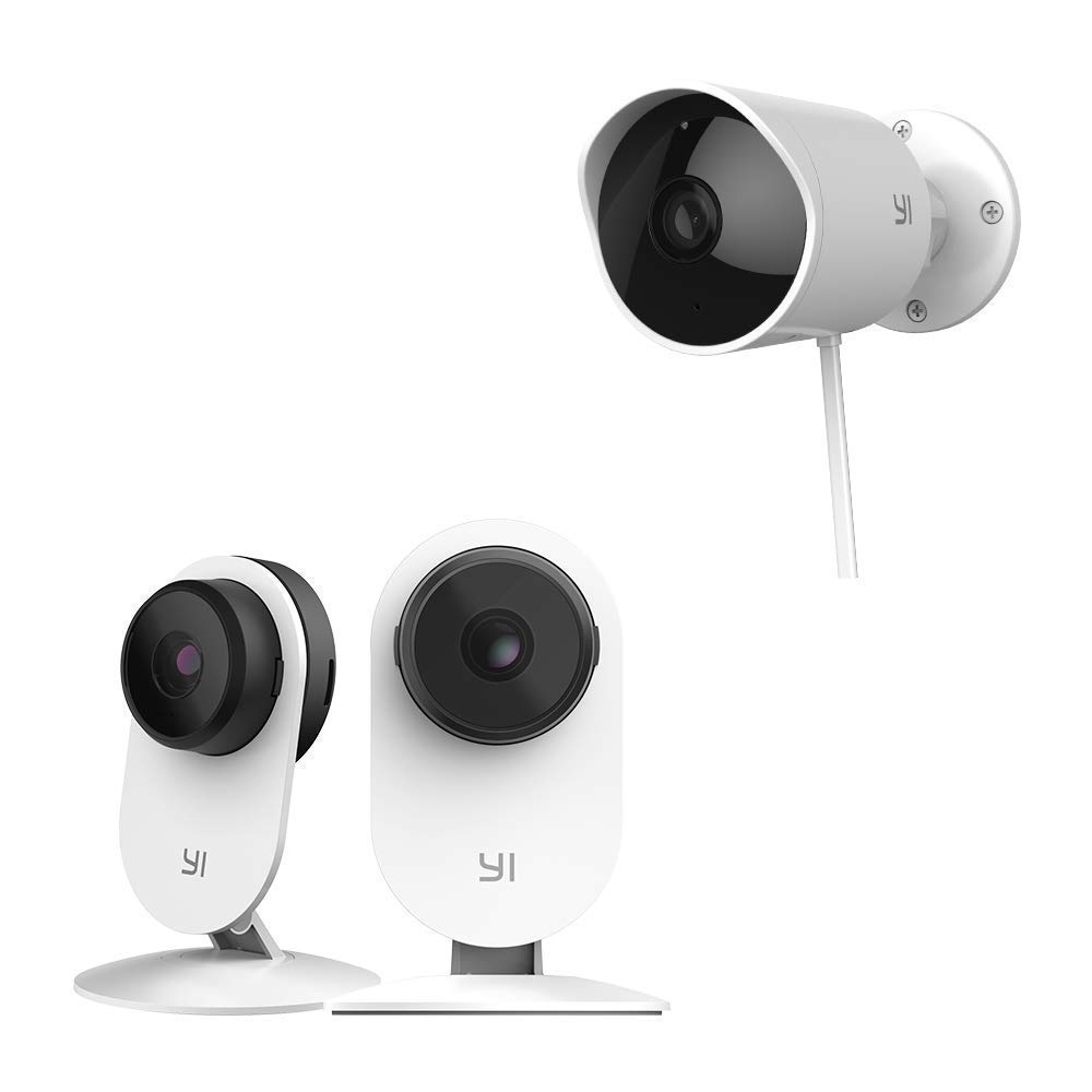 YI Indoor/Outdoor Security Camera Bundle Set, 1080p 2.4G Wi-Fi Smart Home Surveillance System with Motion Detection, Phone App, Cloud Service – Smart Home Camera 2pc and Outdoor Cameras