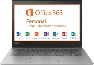 Lenovo 14″ HD Laptop Computer, Intel Celeron N3350 up to 2.4GHz Processor, 2GB RAM, 32GB eMMC Flash Memory, HDMI, 802.11AC WiFi, Bluetooth 4.0, USB 3.0, 1-Year Microsoft Office 365, Windows 10